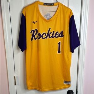 Mizuno Rockies Yellow & Purple Baseball Jersey #1